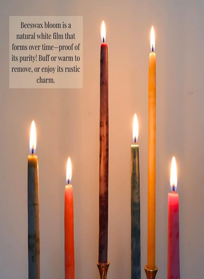 Candlestock Beeswax Taper Candles - 1/2" Diameter, Pure 100% Natural USA Beeswax, Cotton Wick, Dripless, Long-Burning, Handmade in Woodstock- 2 Pairs of Half Inch Tapers (Teal, 6 Inch) - Image 2